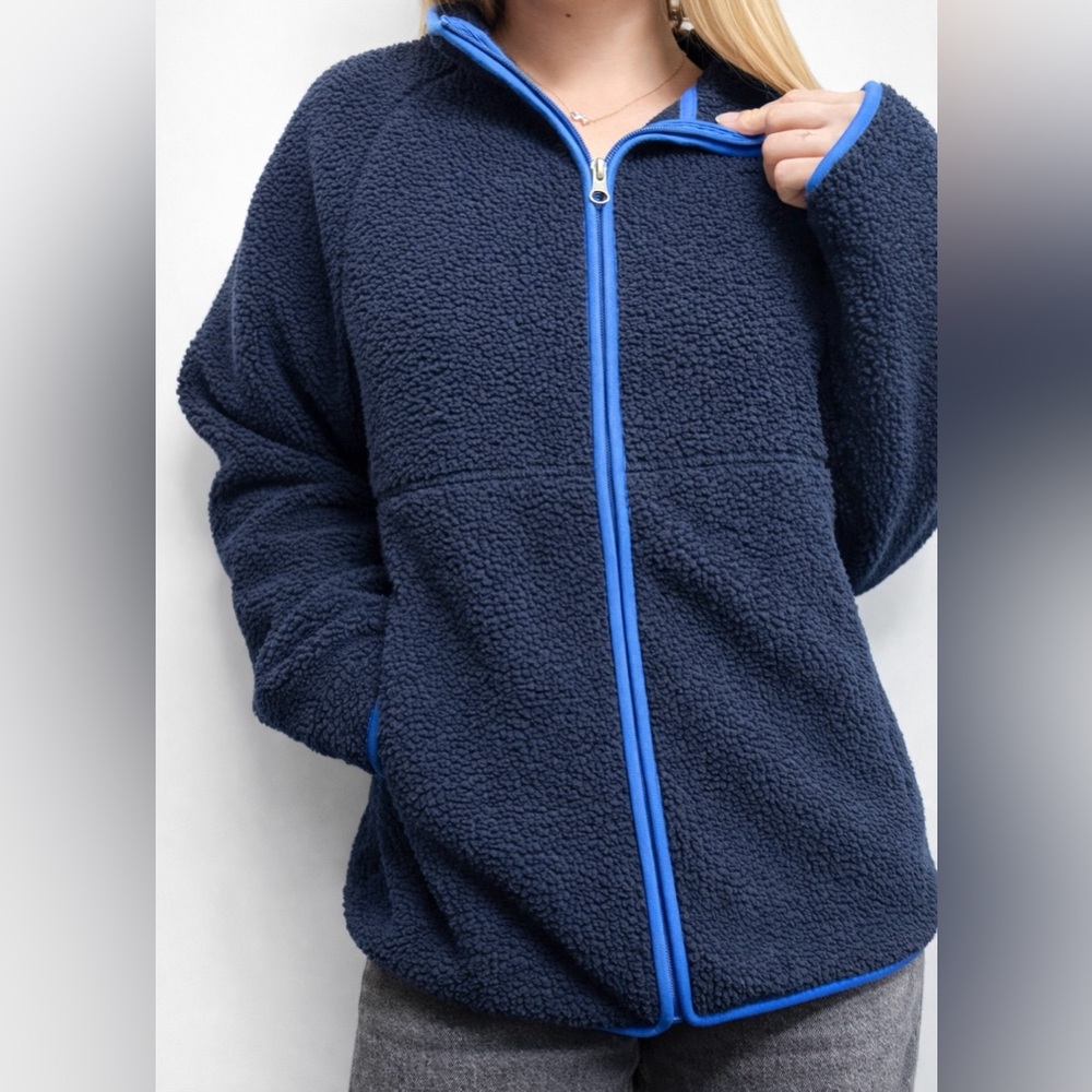 Sierra Designs Women’s Fleece Vest Navy Blue - Large - Full Zip